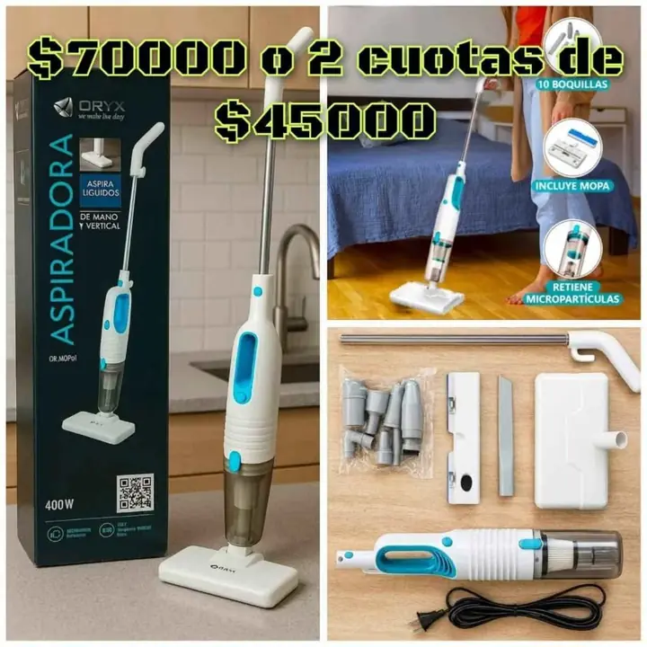 Aspiradora de Mano y Vertical 2 en 1 Oryx OR-MOP01 de 400W