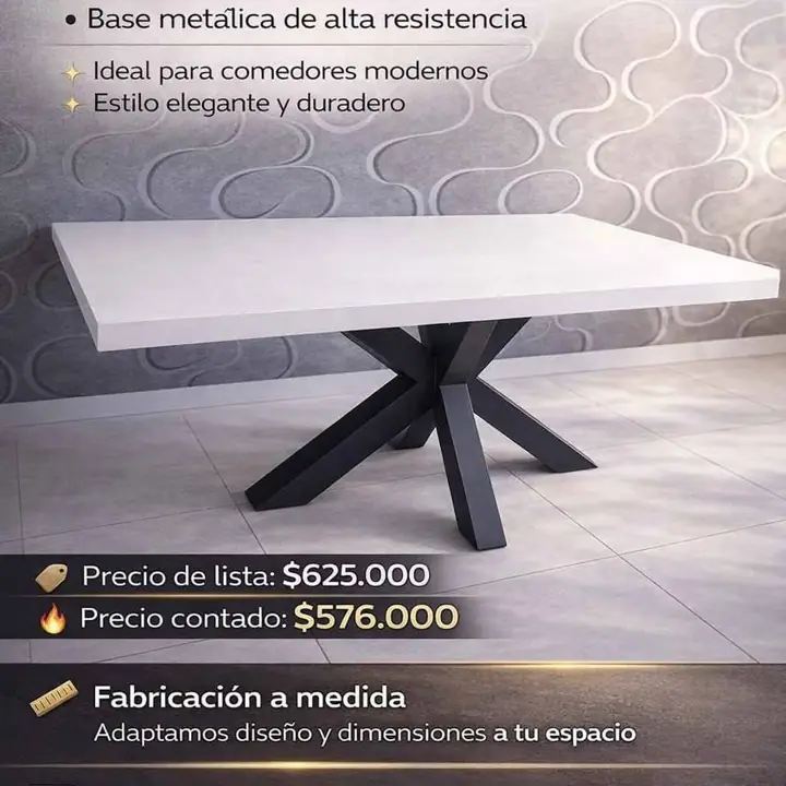 Mesa de Microcemento Blanco