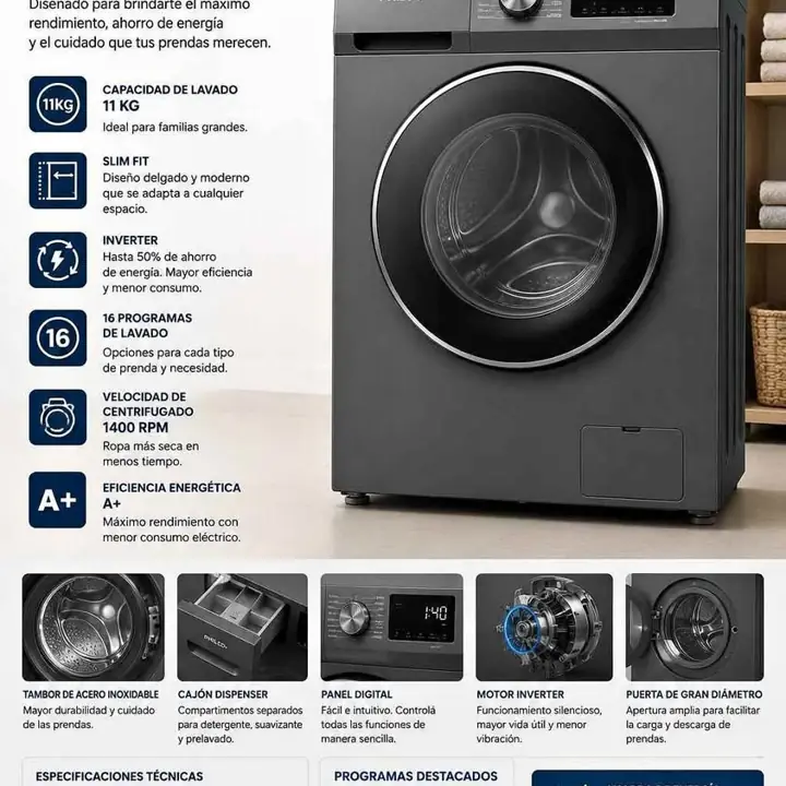 Lavarropas Philco 11 KG