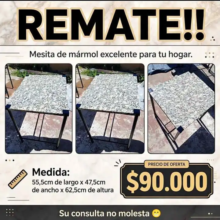 Mesita de mármol excelente para tu hogar