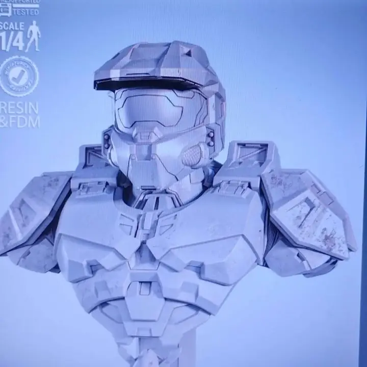 Halo masterchief busto en 3d de 40cm aprox ( Son sin pintar)