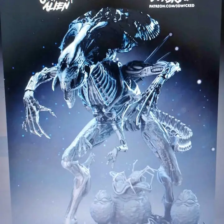 Queen alien 3d 60cm(sin pintar)