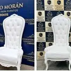 Alquiler de sillón trono Luis 15 mobiliario para eventos