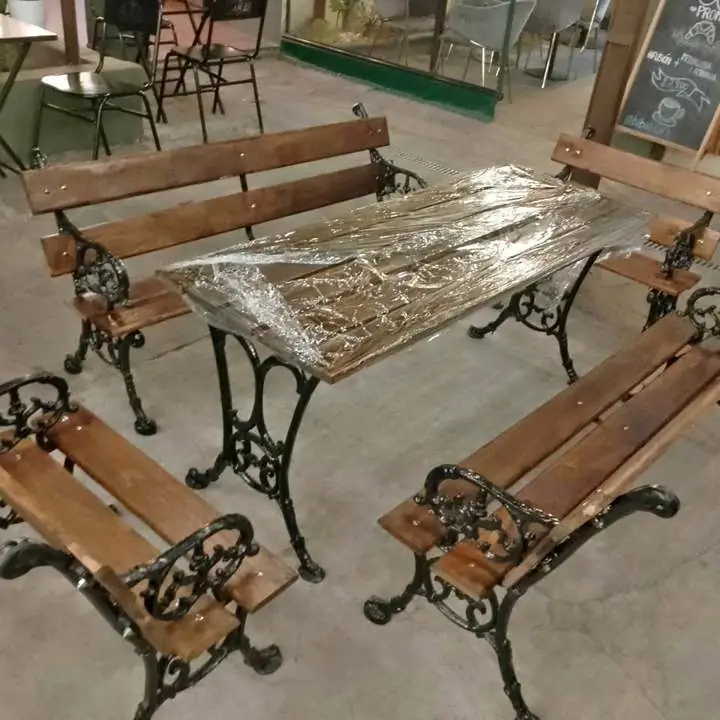 Fabrica oferta limitada último juego completo 2 bancos 1.5m + 2 0,75m + 1 mesa 1.5m colonial 940mil