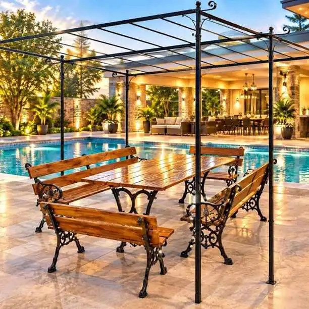 De nuestra fábrica. Combo pergola de 2M X 3M + banco y mesa. diferentes modelos