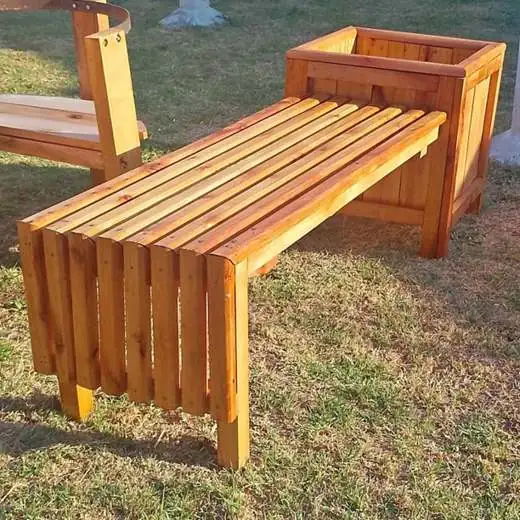 Trabajos a medida. Banco para exterior e interior. 1,2m de banco. Macetero de 47 x 47. Todo en uno