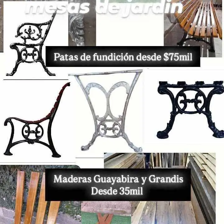 Herrería carpintería Oferta Kit para armado de Bancos y Mesas de jardin de alta calidad. sin pintar