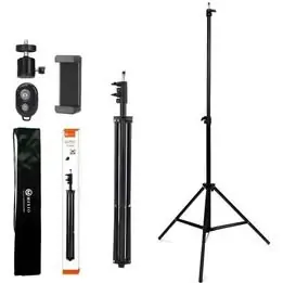 Tripode Celular Camara Selfie Extensible 2.1m Plegable Negro