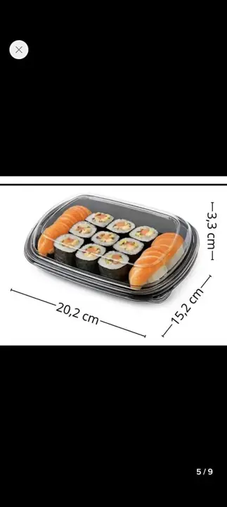 Bandejas para sushi cotnyl x50u con tapas