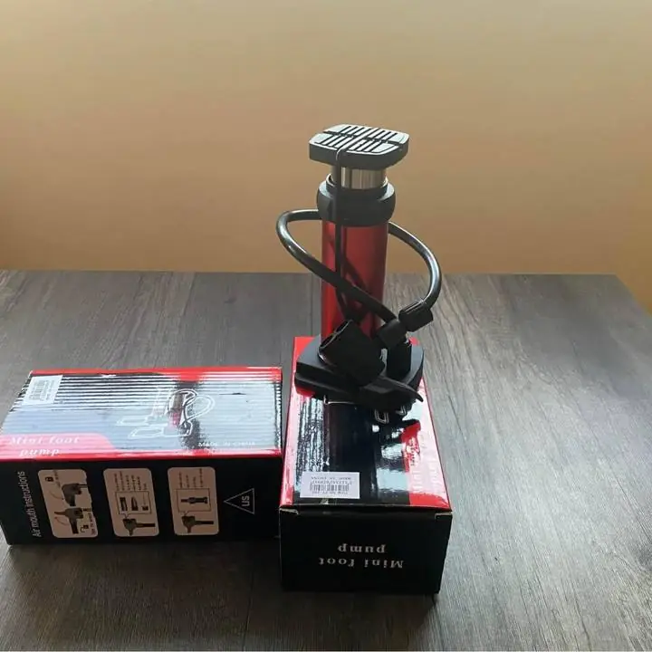 Inflador a pie con pico para bici moto y pelota