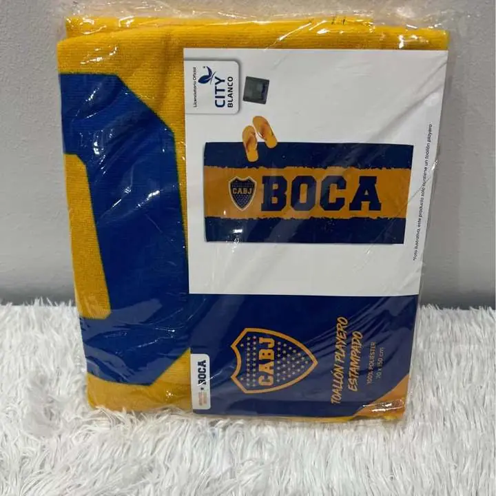 Toallones playeros Boca y River blanco city