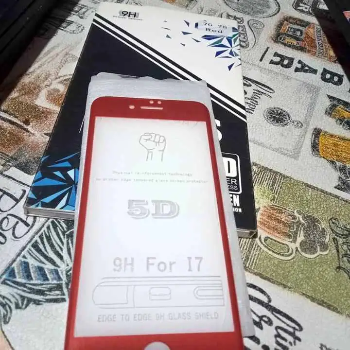 Templado iPhone 7G 7S rojo y negro