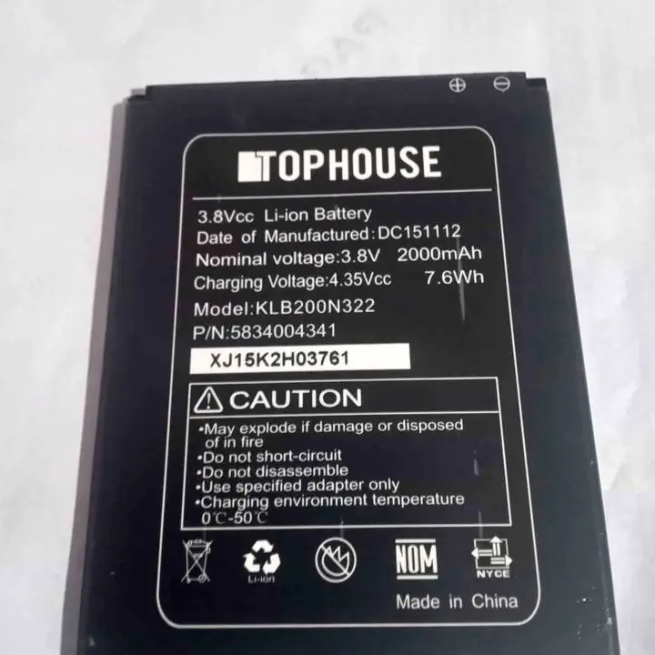 Top house bateria KLB200N322 original W450 2000 mha