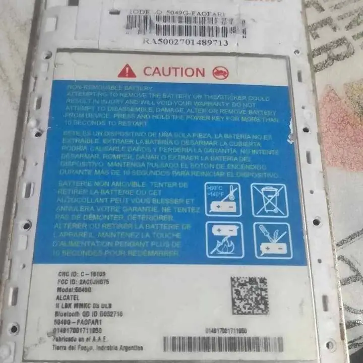 Alcatel A3 (5049g) contramarco+ botones + cubre camara + flex altavoz