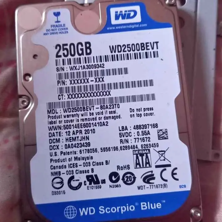 Disco rigido 250 GB wester digital