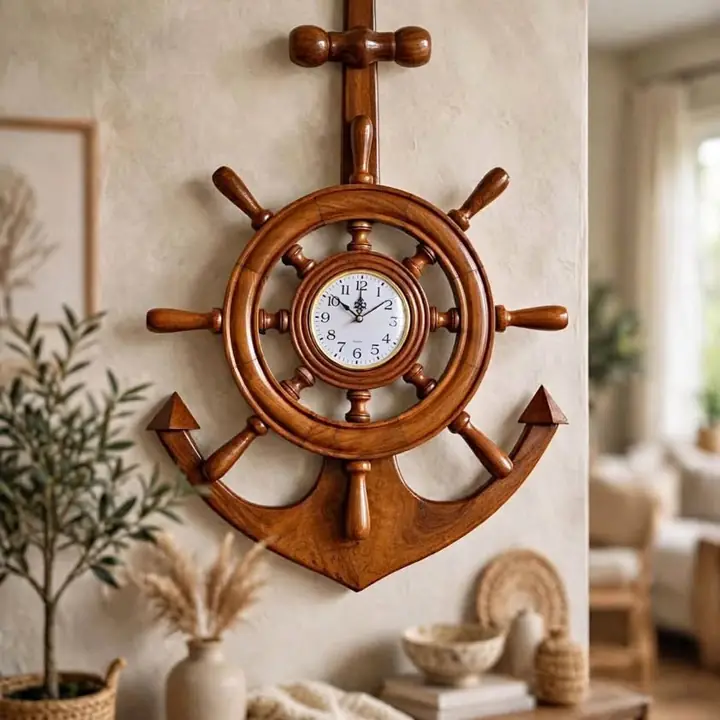 Reloj timón de algarrobo