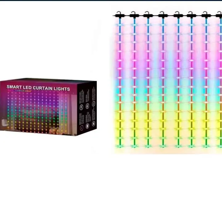 HCP039 cortina de luz inteligente con bluetooth (2 mts x 2 mts - 400 luces)