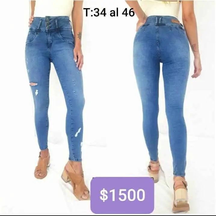 Jeans sin bolsillo ,levanta pompis