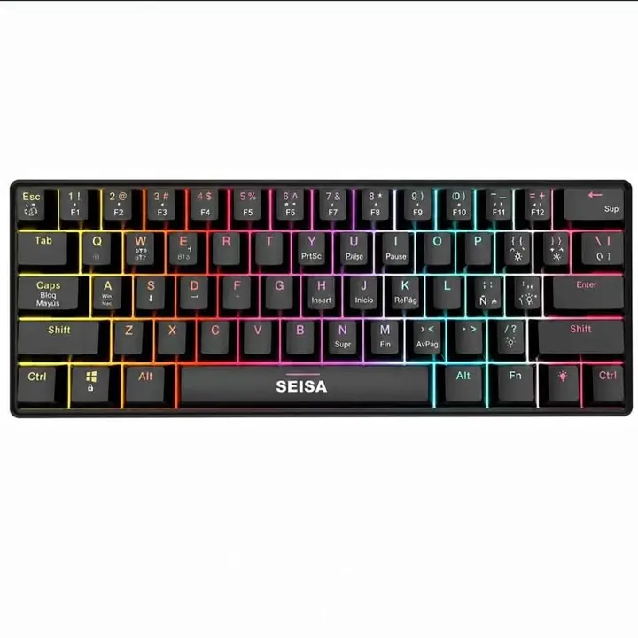 Teclado mecanico cableado de 61 teclas con cable tipo C removible