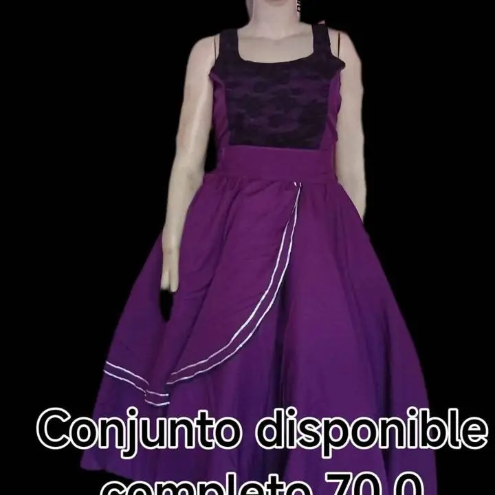 Pollera plato y corset de tela elastizado kimbanda