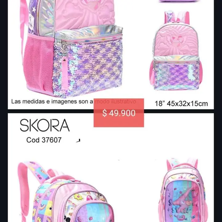 Mochilas de espalda 18' varias. Pedido llega el 13/02/25