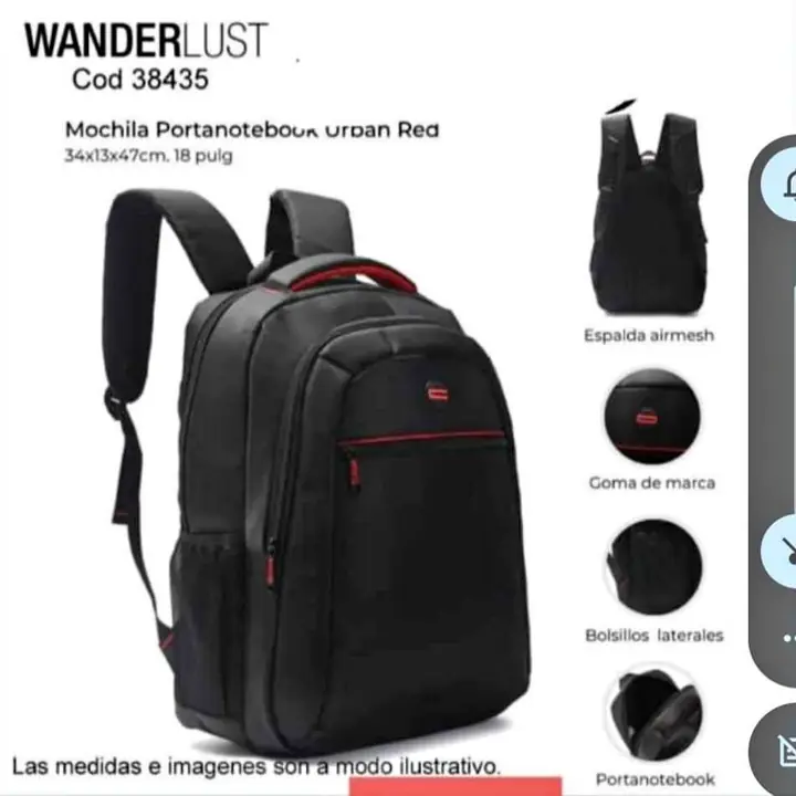Mochilas unisex.pedudo llega sta rsa el martes 07/08/26