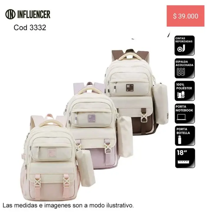 Mochilas urbanas. Pedido llega STA rsa el miércoles 14/01/26