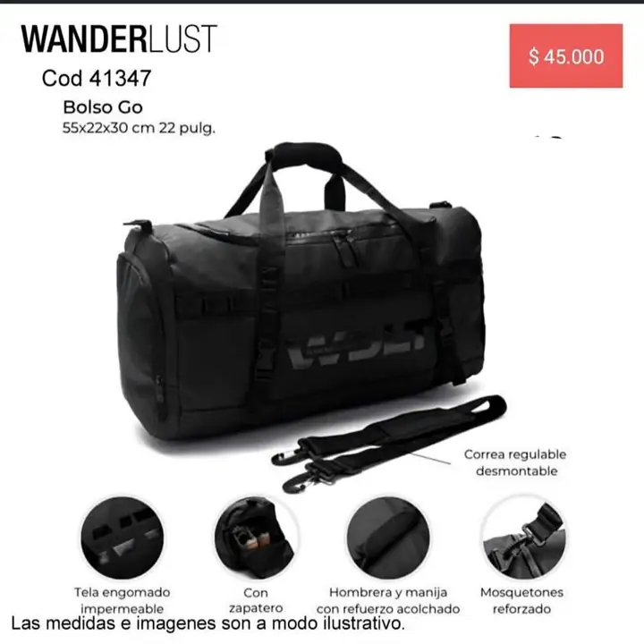 Bolsos de viaje & deportivos. Agosto 2026