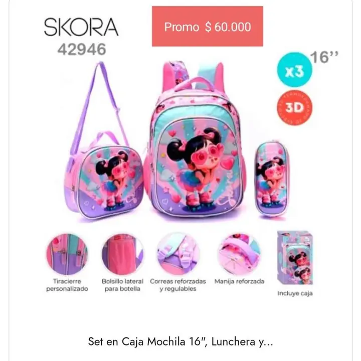 Mochilas escolares. Últimas. Hasta agotar stock