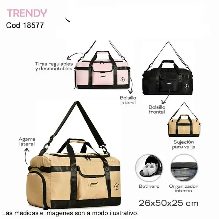 Bolsos deportivos y de viaje. Pedido llega sta rsa el 23/04/26