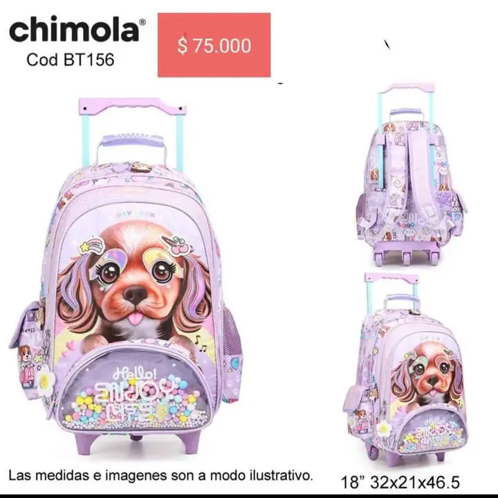 Mochilas Chimola c/carrito. Pedido llega el 13/12/24