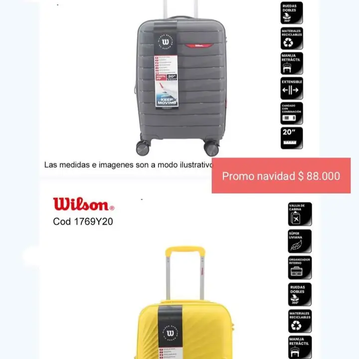 Valijas carry on & promo. Enero 2026