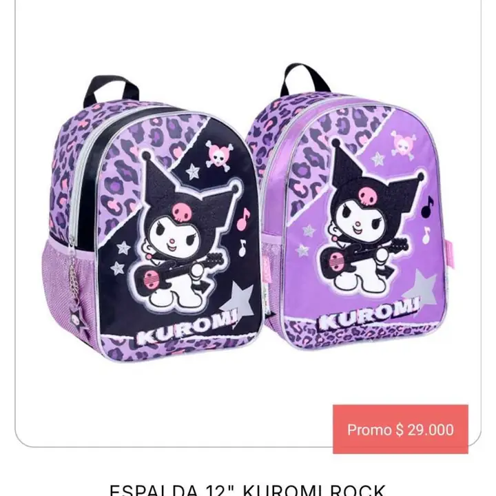 Mochilas 12 p nena. Escolares. Febrero 26