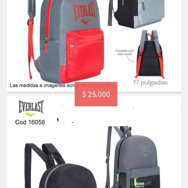 Mochilas para ellos. Abril 2025