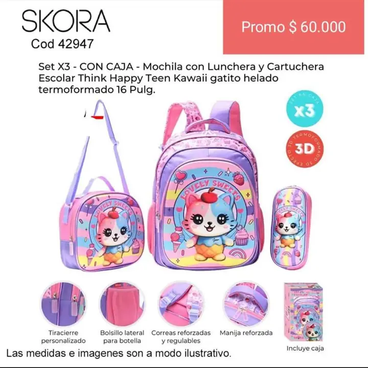 Combos mochilas. Escolares 2026