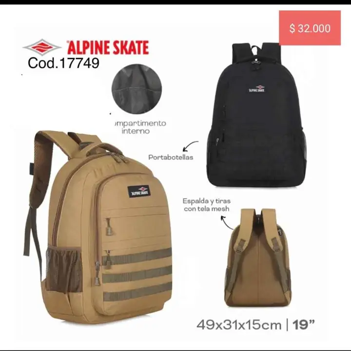 Mochila unisex urbanas. Pedido llega STA rsa el martes 20/01/26