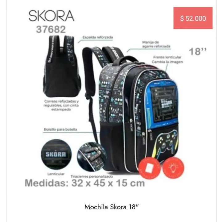 Mochilas escolares varón. Pedido llega el viernes 20/02/26