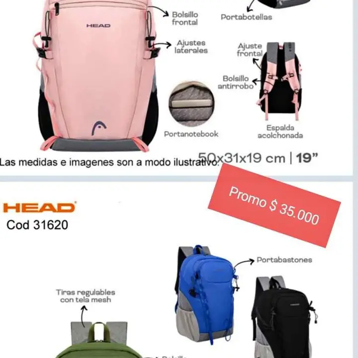 Mochilas unisex urbana.septiembre 2016