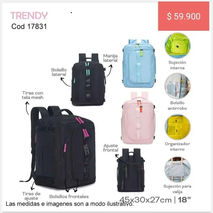 Mochilas de viaje y bolsos. Carnaval. Febrero 25