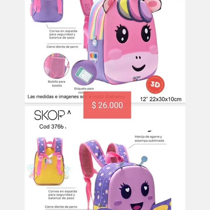 Mochilas para jardín. Pedido llega el 12/02/25