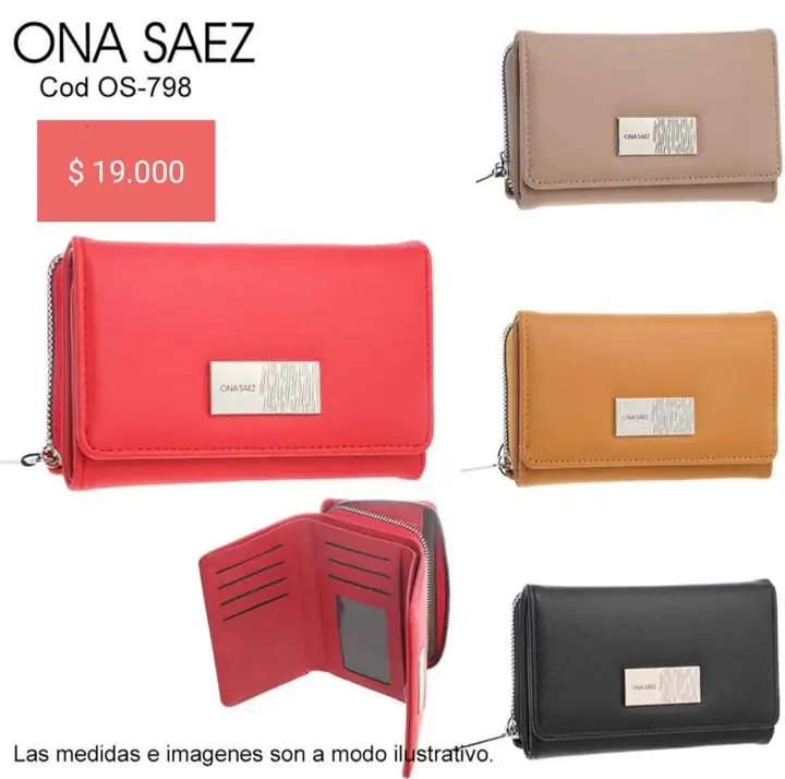 Billeteras Ona Saenz. Pedido llega el 08/07/25