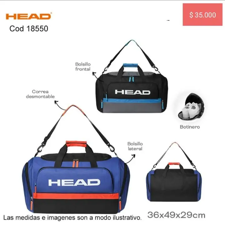 Bolsos deportivos unisex. Diciembre 25