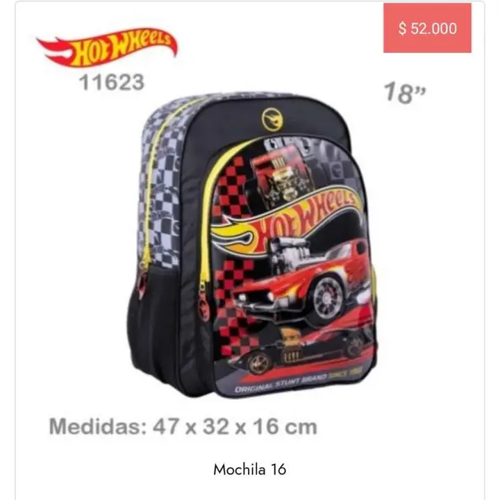 Mochilas 18 Pulgadas varón. Febrero 2026