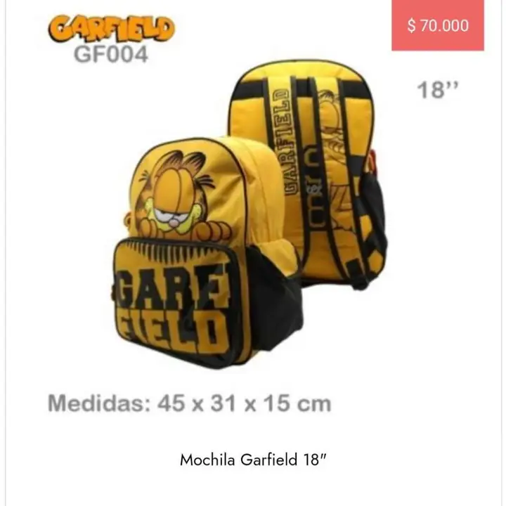 Mochilas 18 p varias. Febrero 26