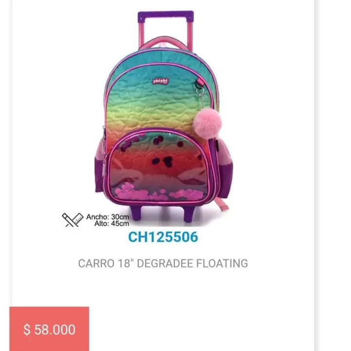 Mochilas escolares adolescentes. Dice 2024