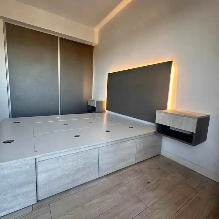 Cama box organizadora con cajones y zapateros
