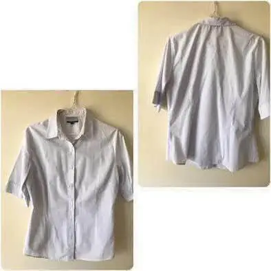 Camisa Blanca Mujer manga corta Talle 2 y 3 Usada buen estado Se retira x Villa del Parque o Devoto