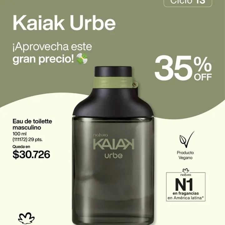 Fragancia Natura Kaiak Urbe x 100 ml. PROMO!