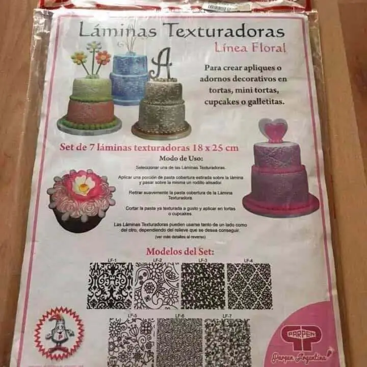 Repostería Láminas Texturadas Parpen. Línea Floral x 7 laminas Nueva