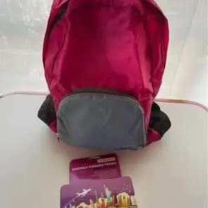 Mochila Plegable Fucsia de Viaje de Nailon con capacidad de almacenaje y Bolsillo Frontal con cierre